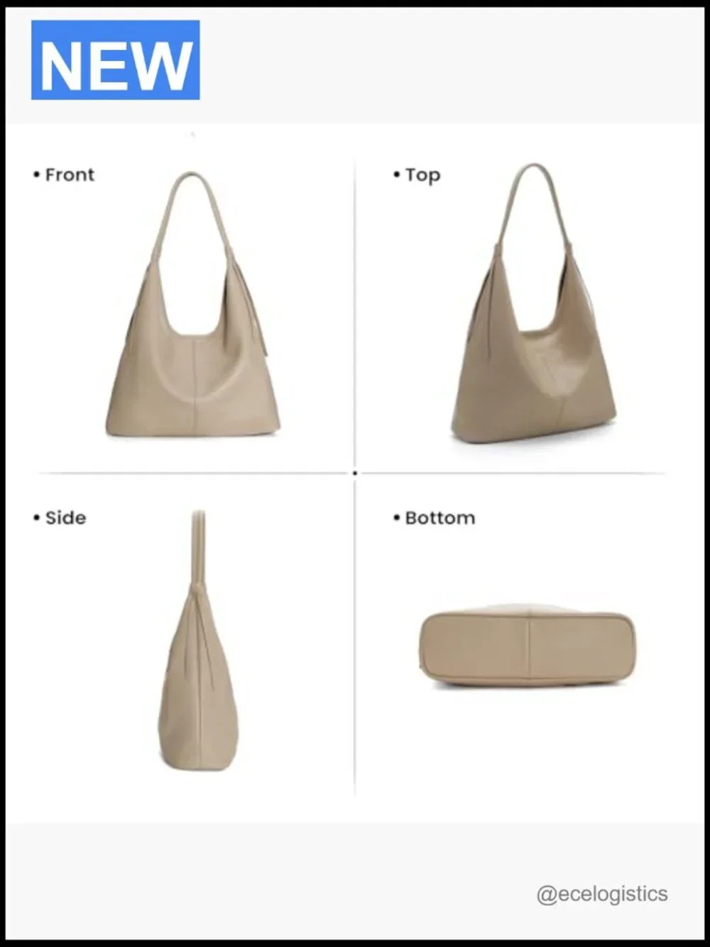 Genuine Leather Slouchy Hobo Bag Tote Shoulder Satchel Tassel Ribbon Organizer
